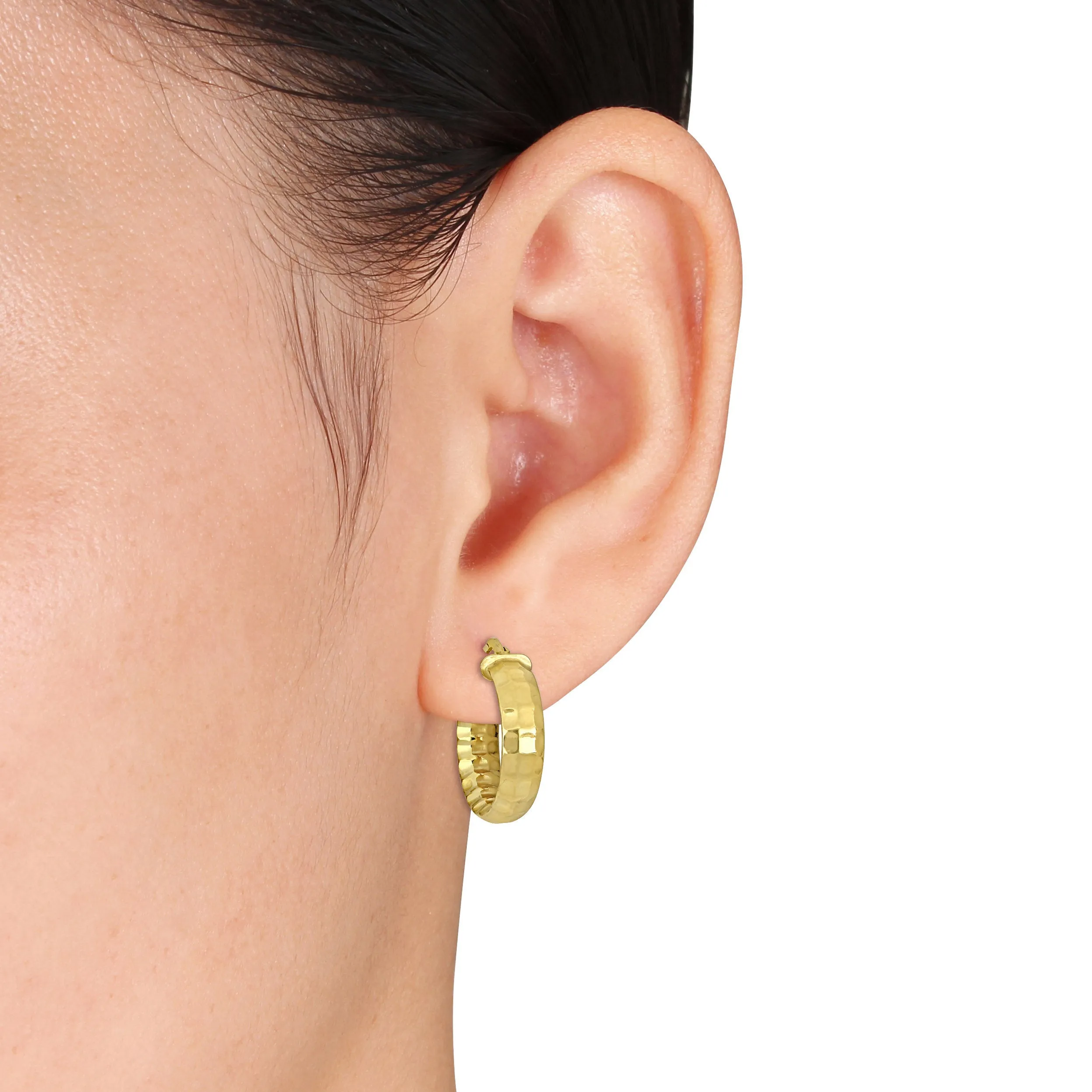 22 MM Faceted Earrings in 14K Yellow Gold
