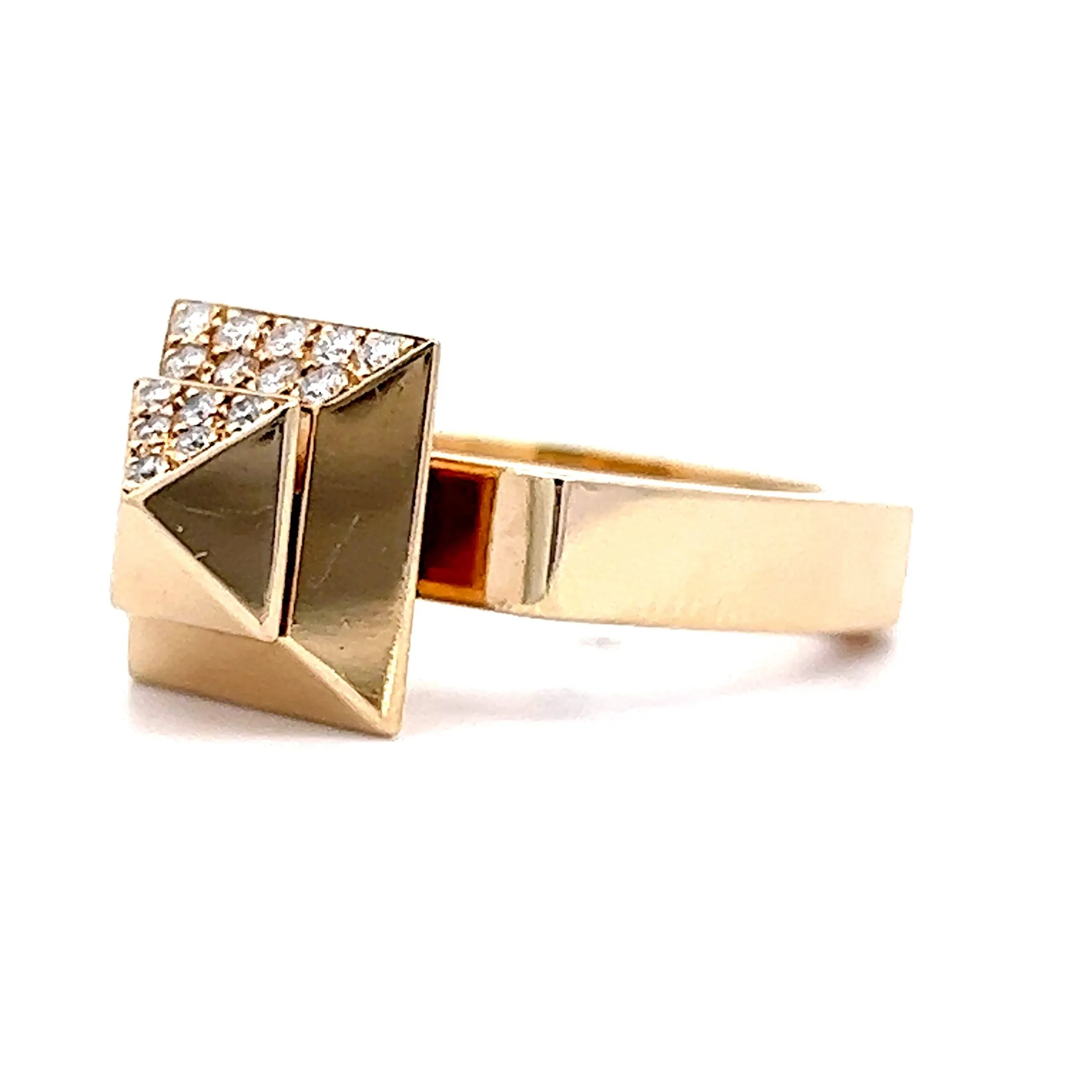 .22 Spinning Diamond Cocktail Ring in 14k Yellow Gold