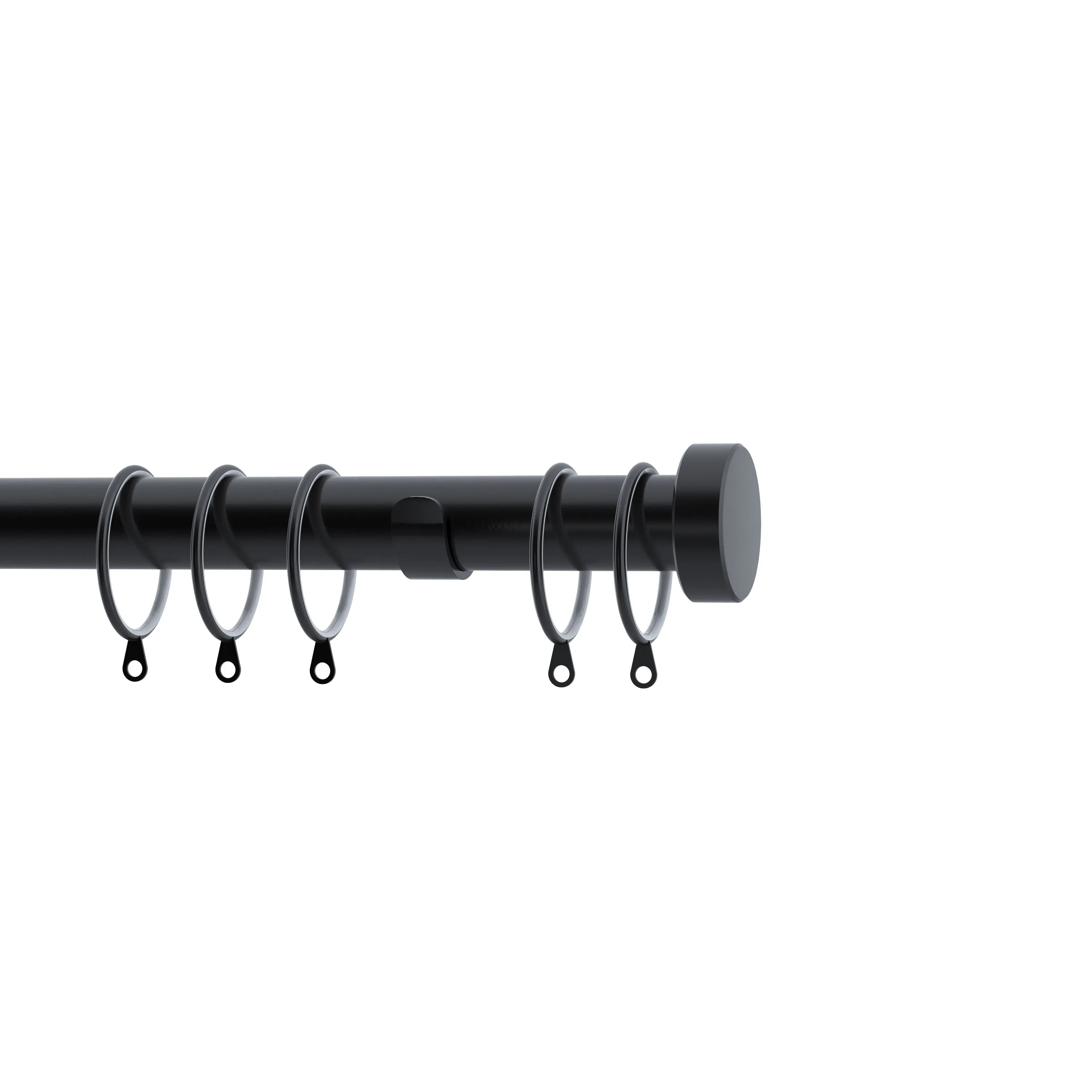28mm Stud Curtain Pole Black