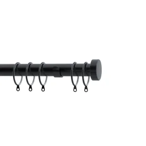 28mm Stud Curtain Pole Black