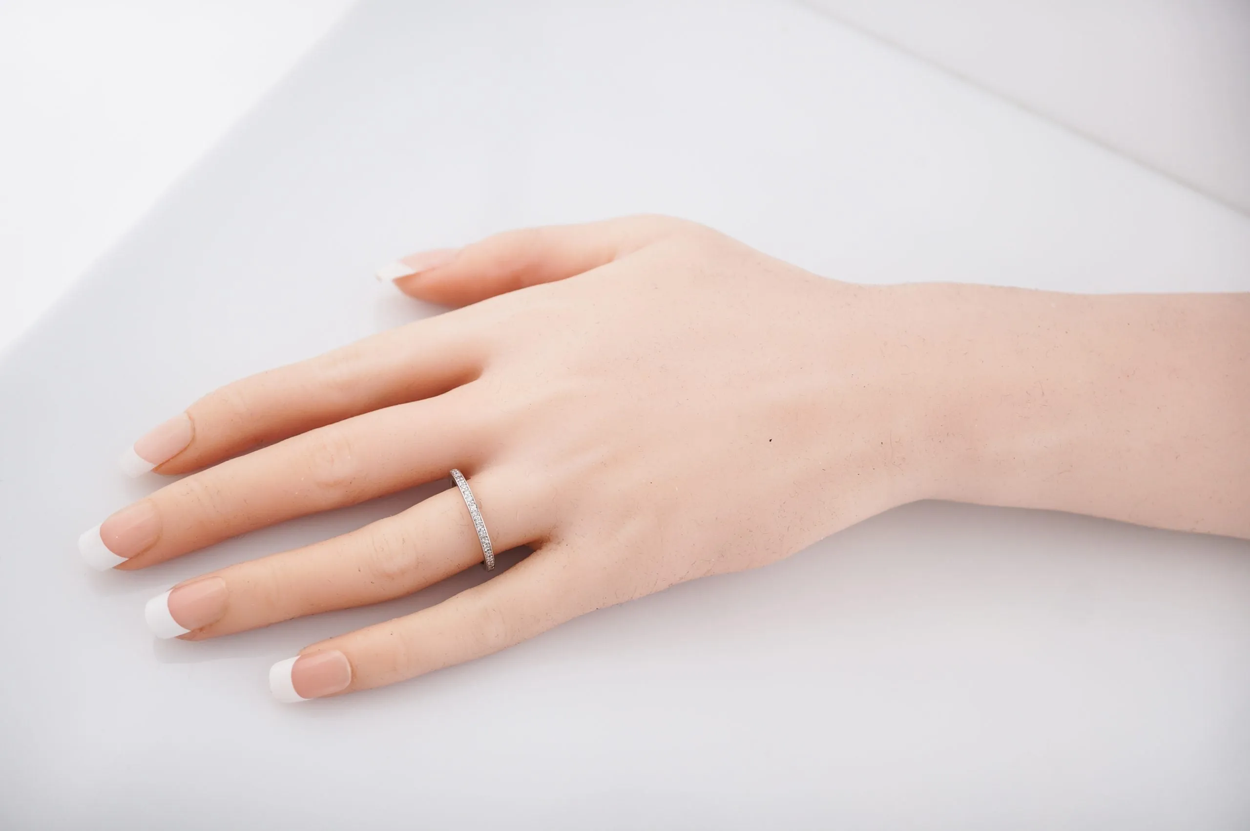 .32 Single Cut Diamond Wedding Band in 14k White Gold