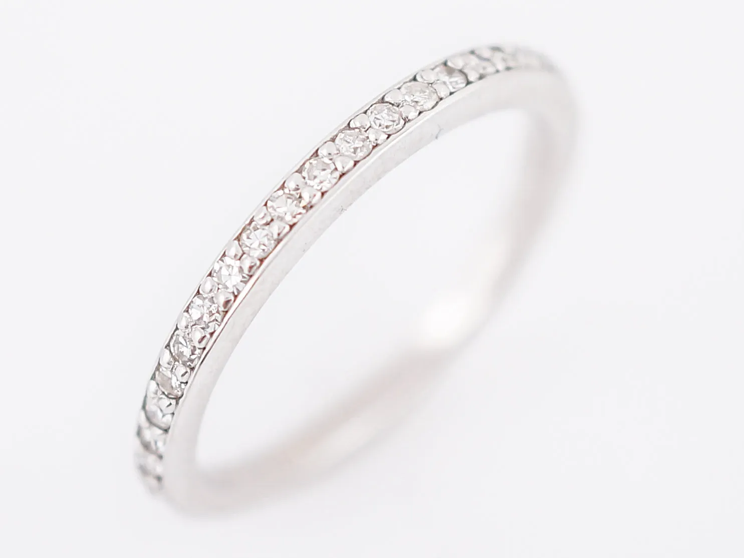 .32 Single Cut Diamond Wedding Band in 14k White Gold