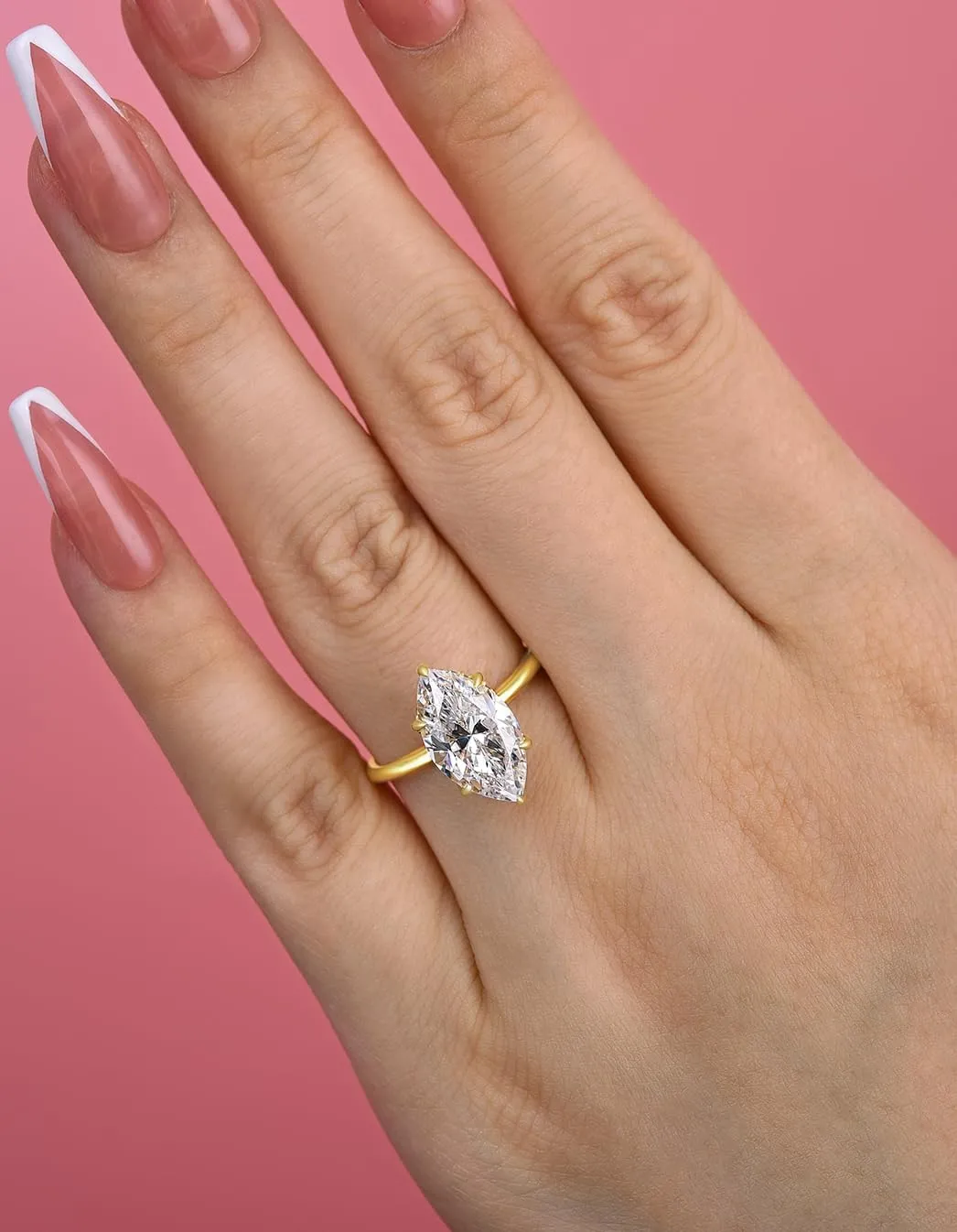 3.5CT Marquise Cut Engagement Ring,Simulated Diamond Ring,925 Sterling Silver 18K Yellow/White Gold Plated Promise Ring