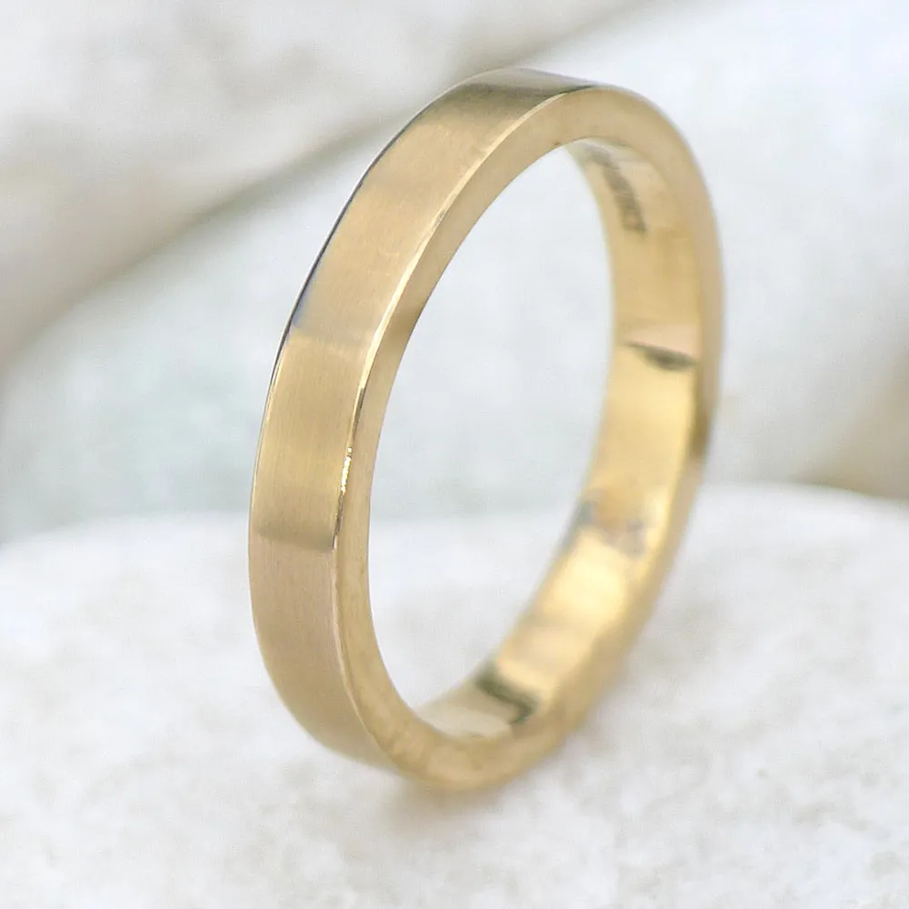 3mm 18ct Gold Flat Wedding Ring