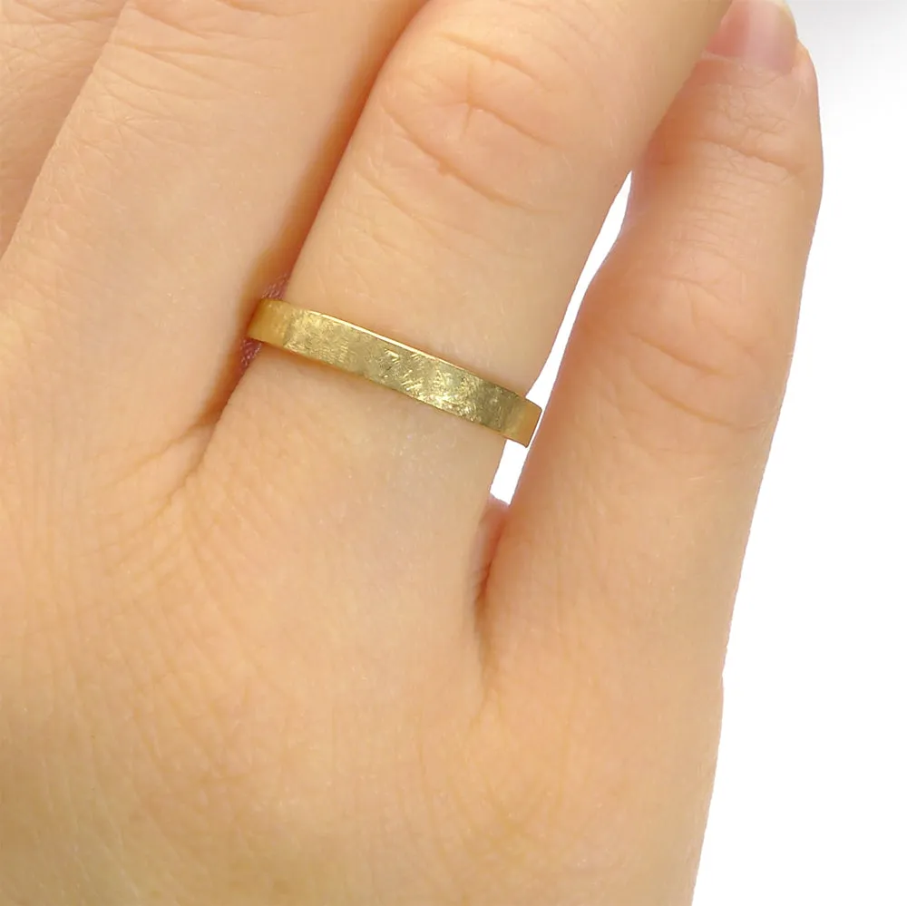 3mm 18ct Gold Flat Wedding Ring