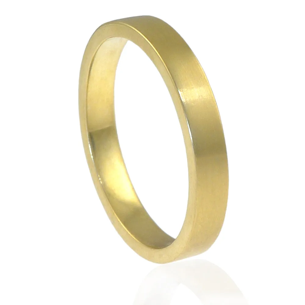 3mm 18ct Gold Flat Wedding Ring