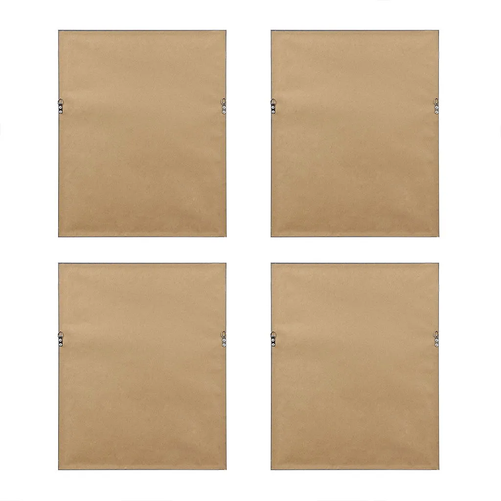 4 Piece Botanical Illustration Framed Canvas Wall Art Set