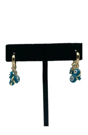 5 EE Charm Huggie Hoops Turquoise