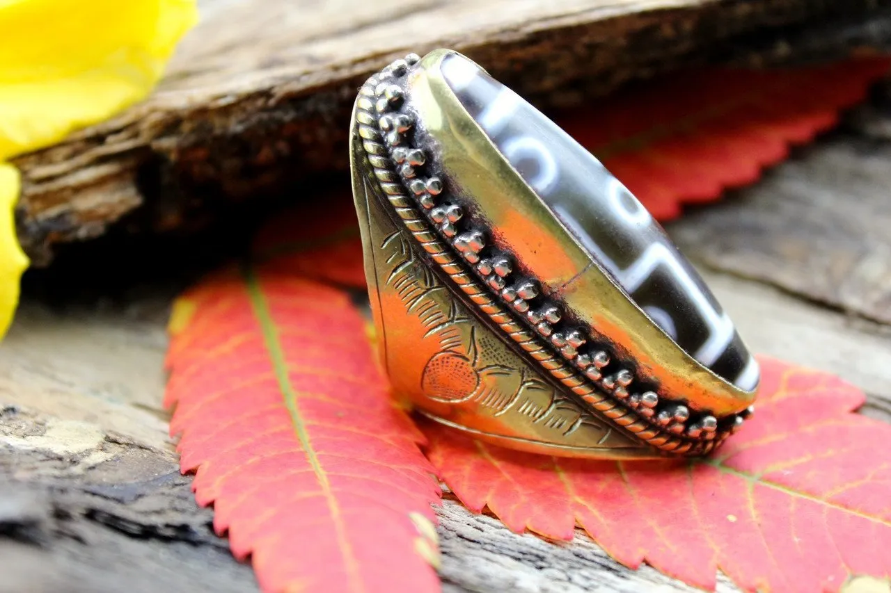 5 Eye Dzi Bead Ring