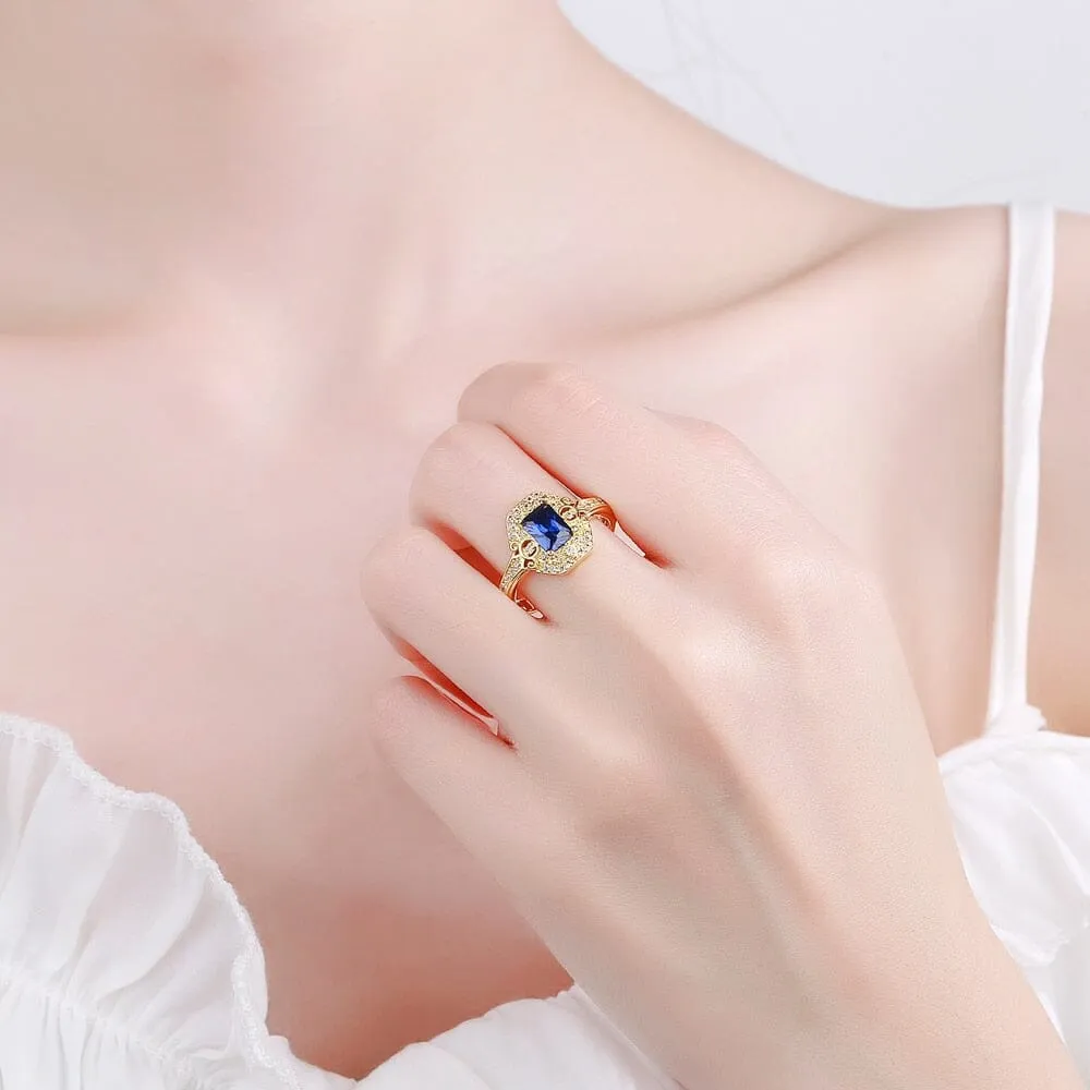 5*7mm Sapphire Hollow Ring