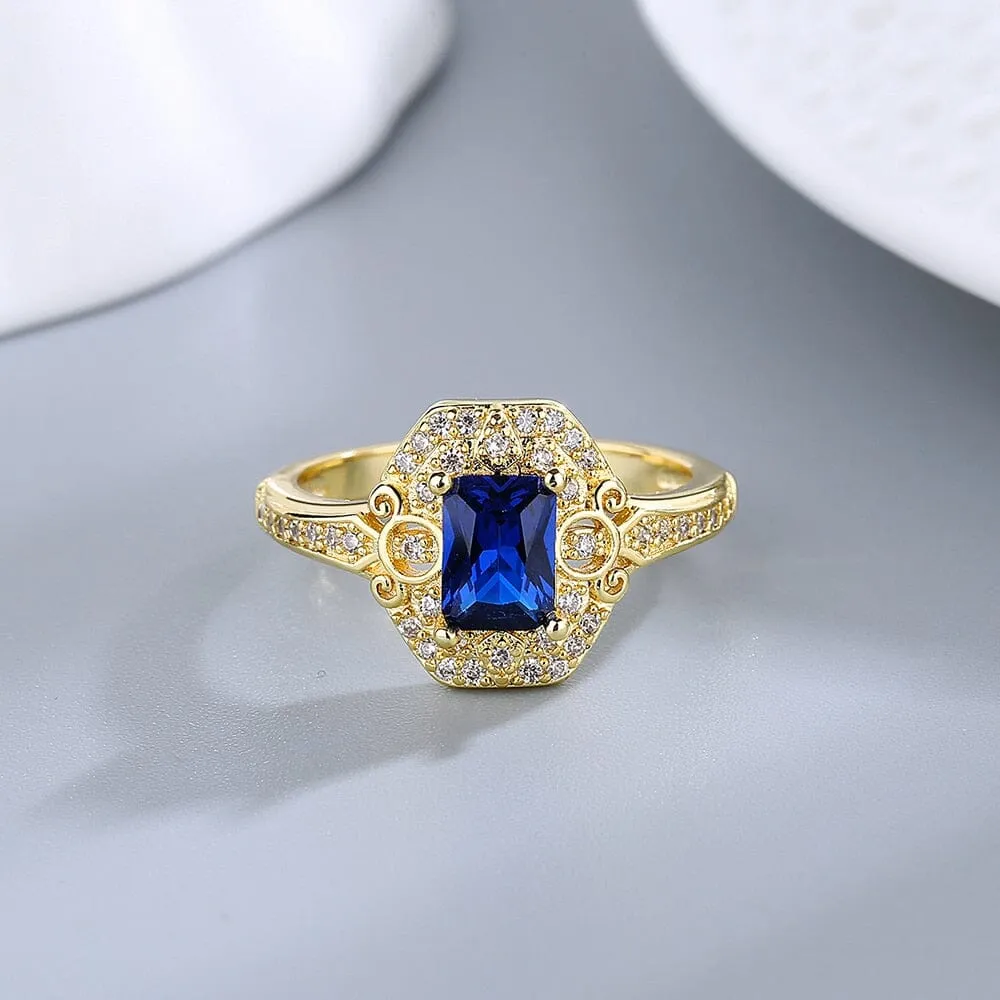 5*7mm Sapphire Hollow Ring