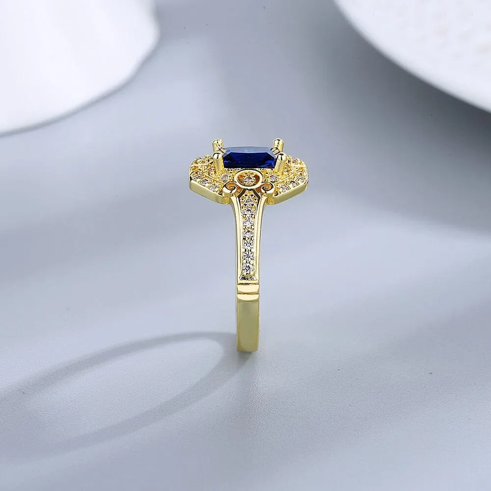 5*7mm Sapphire Hollow Ring