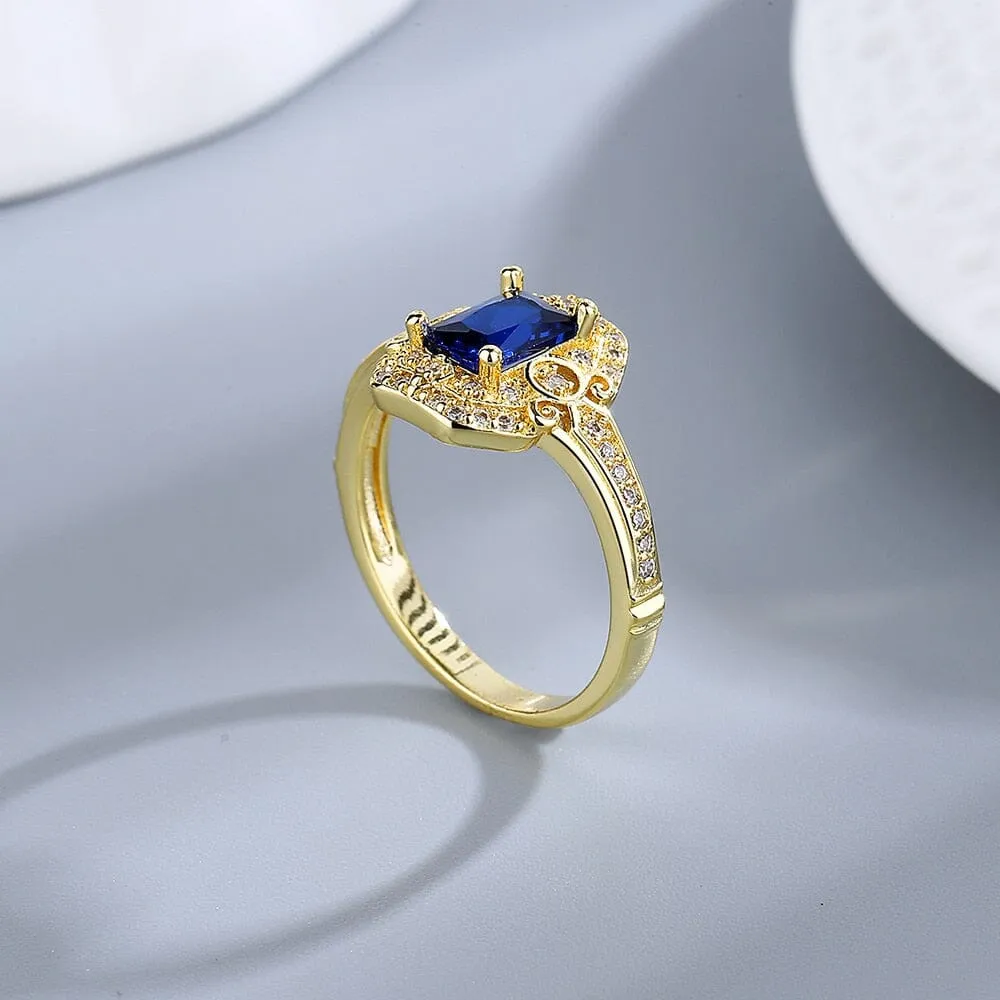 5*7mm Sapphire Hollow Ring