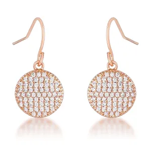 .6 Ct Elegant CZ Rose Gold Plated Disk Earrings