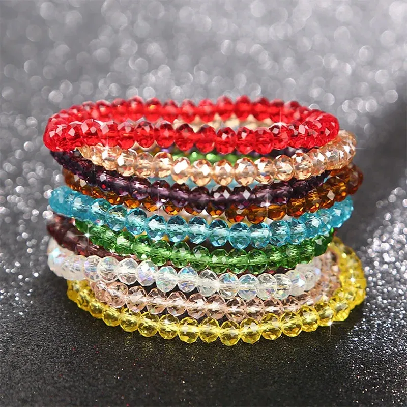 6MM New Artificial Austria Crystal Bracelet Elastic Stone Beads