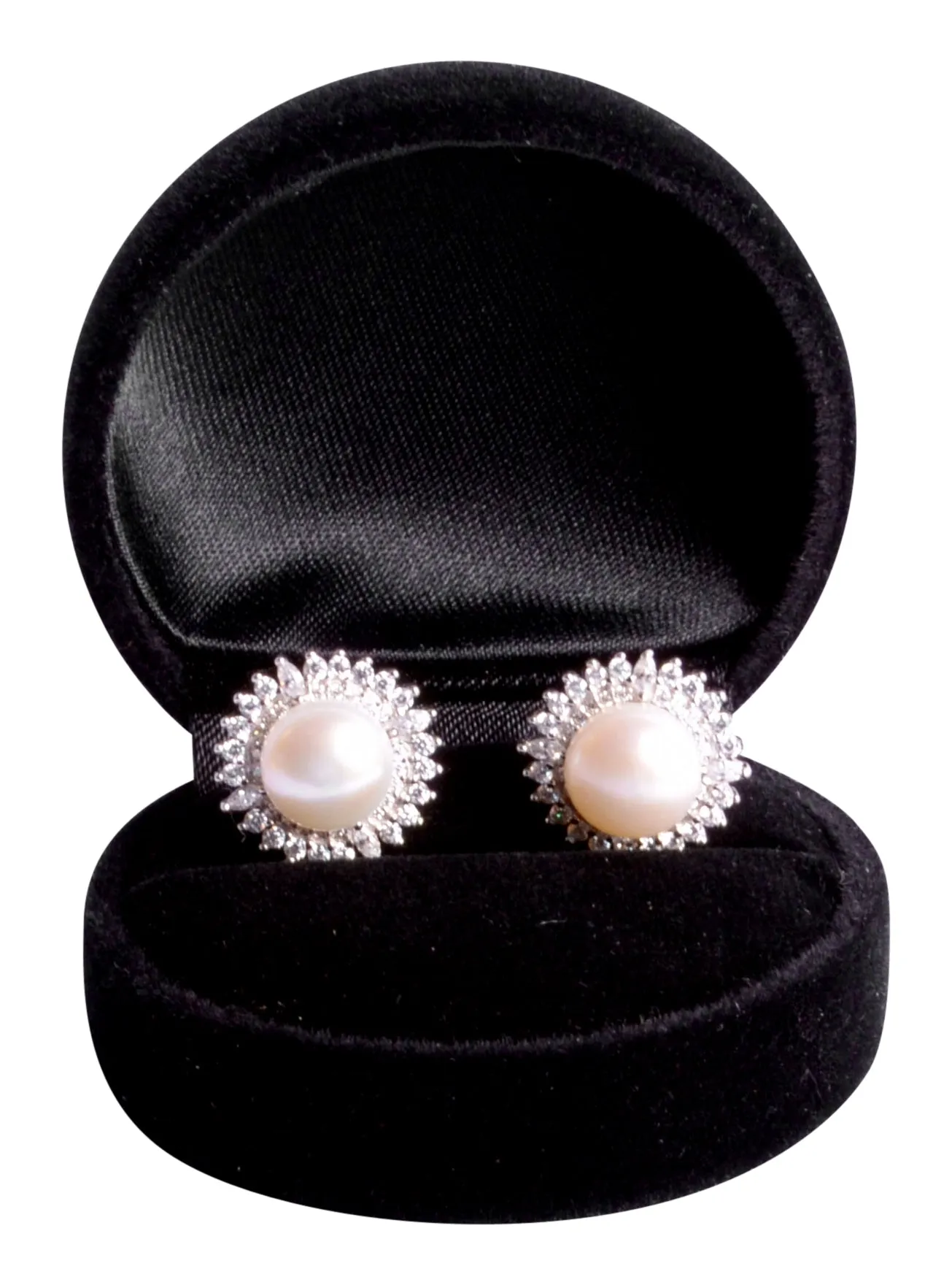 9 mm Button Pearl Sunburst Earrings