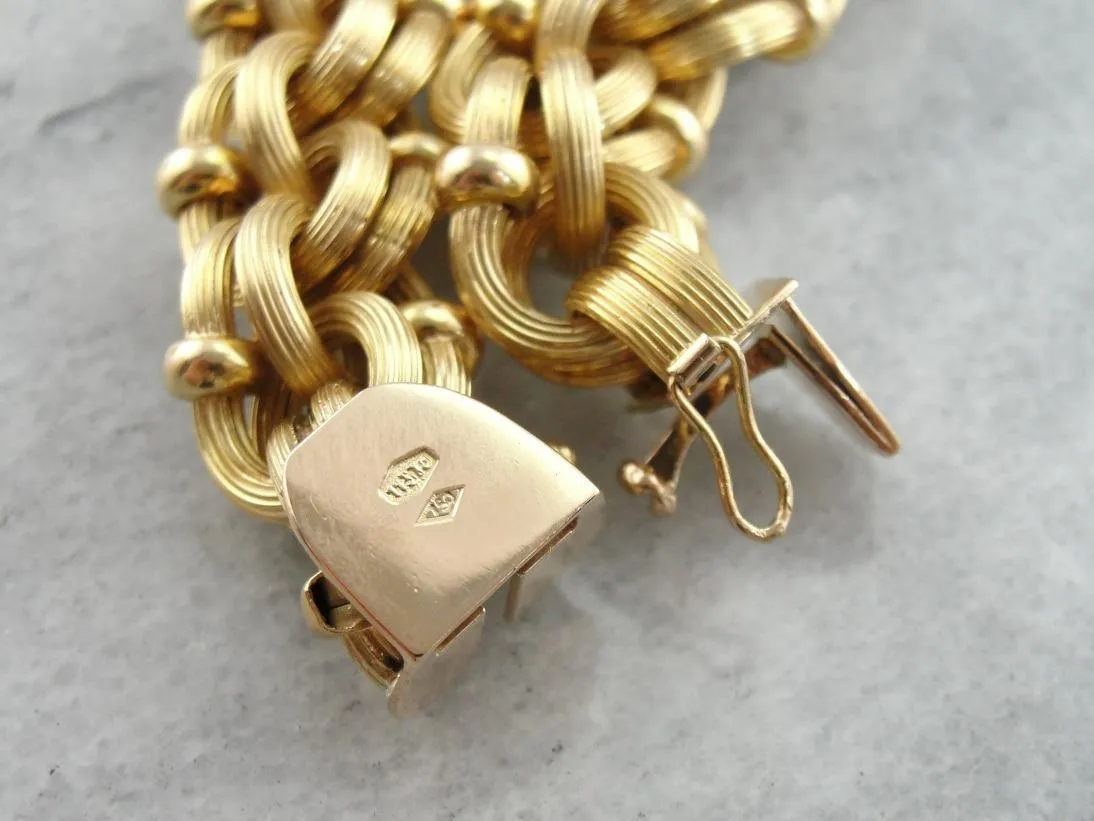 90's Style, Bold Link Bracelet, Second of a Set of Two