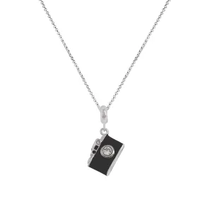925 Sterling Silver Vintage Black Camera Pendant