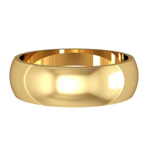 9ct Gold 6mm Essential D-Shaped Wedding Ring