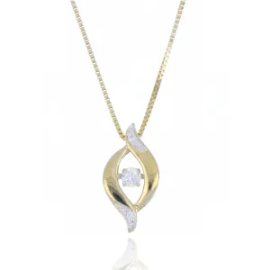 9ct Yellow Gold 0.06ct Diamond Twist Necklace