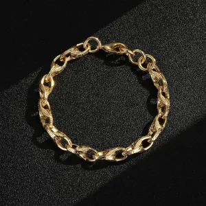 9mm Kids Gold Patterned Tulip Bracelet 6/7 Inches