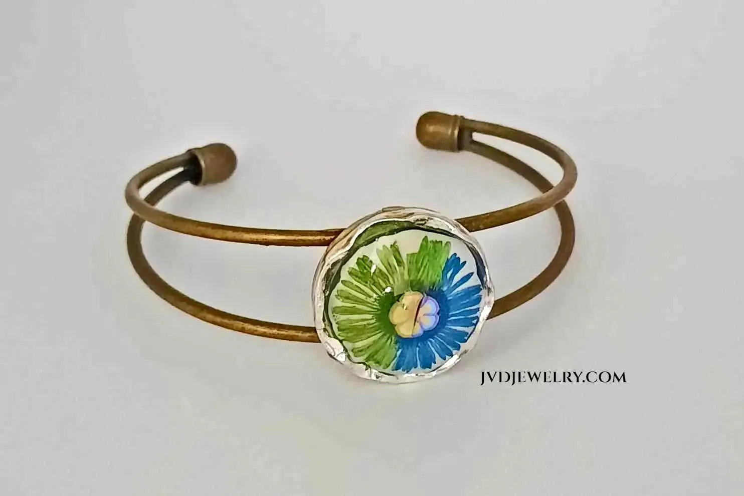 Adjustable handcrafted antique copper adjustable cuff bracelet