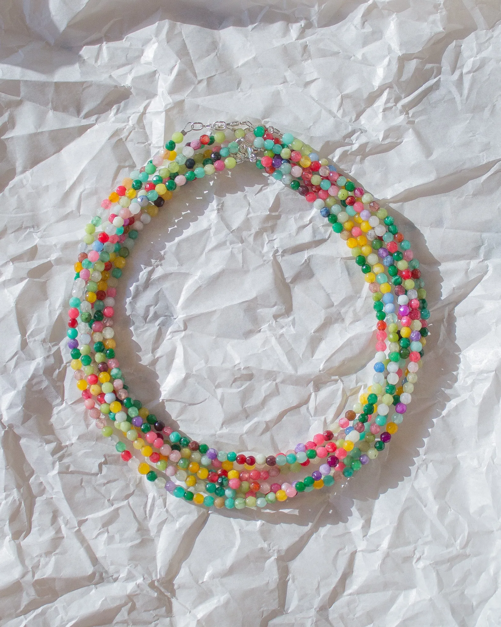 Agate Gemstone Necklace in Candy