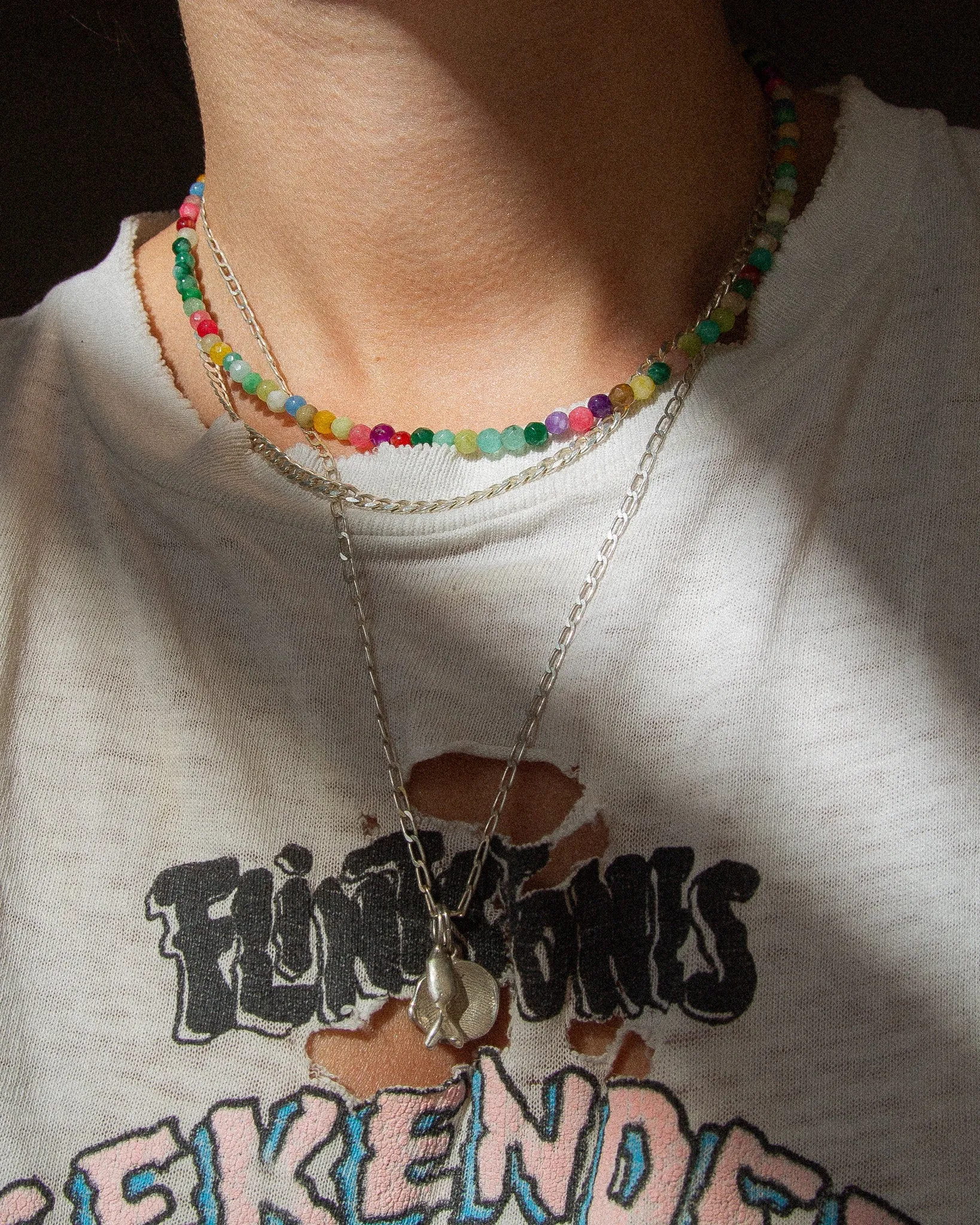 Agate Gemstone Necklace in Candy