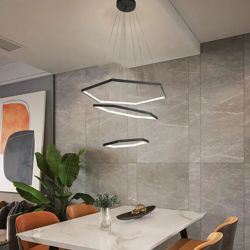 Allite Hexagon 3 Rings Modern LED Pendant