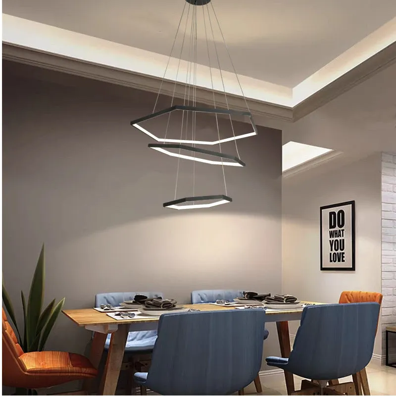 Allite Hexagon 3 Rings Modern LED Pendant