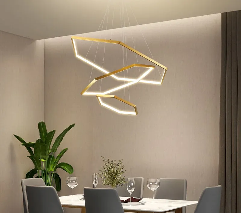 Allite Hexagon 3 Rings Modern LED Pendant
