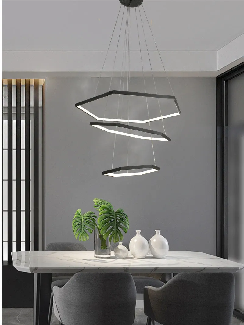 Allite Hexagon 3 Rings Modern LED Pendant