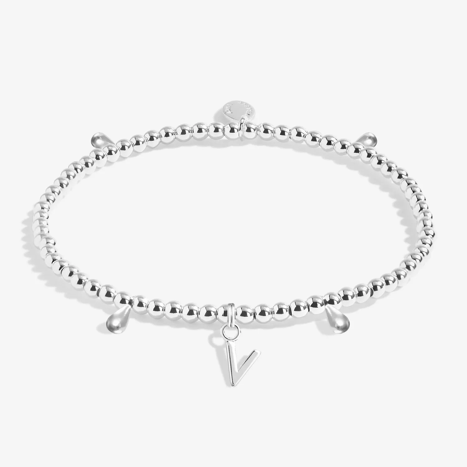 Alphabet A Little V Silver Plated Bracelet 7763