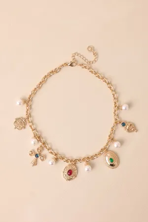 Always With You Gold Multi Charm Necklace