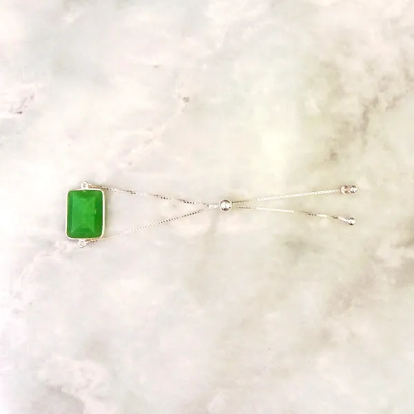 Apple Green Chalcedony Jeweled Bracelet