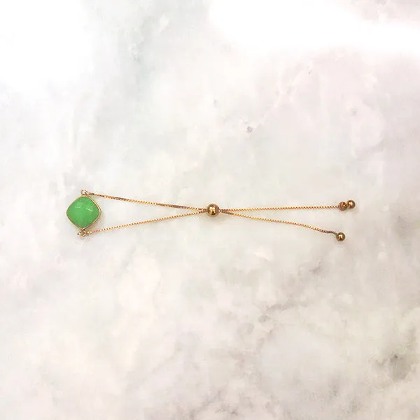 Apple Green Chalcedony Jeweled Bracelet