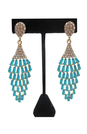 Aqua Gold Drop Earrings