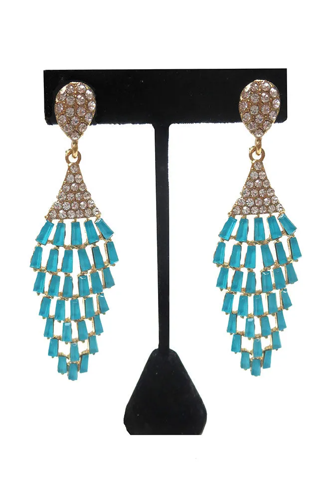 Aqua Gold Drop Earrings