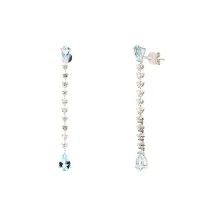 Aquamarine and Diamond Earrings