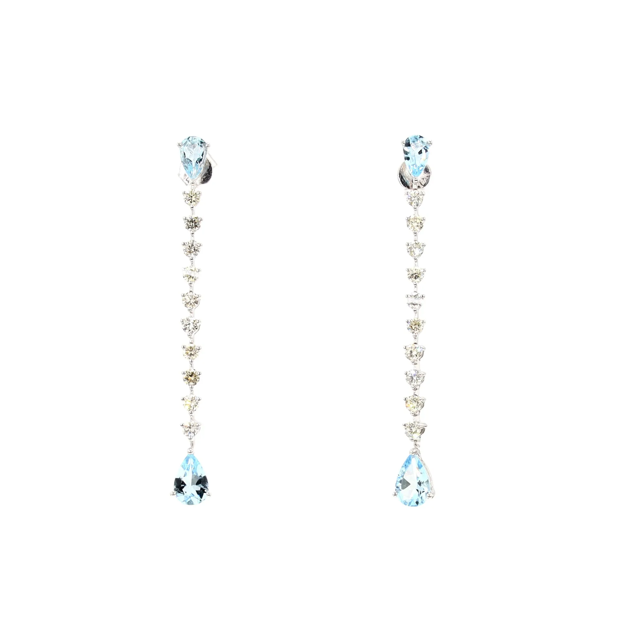 Aquamarine and Diamond Earrings