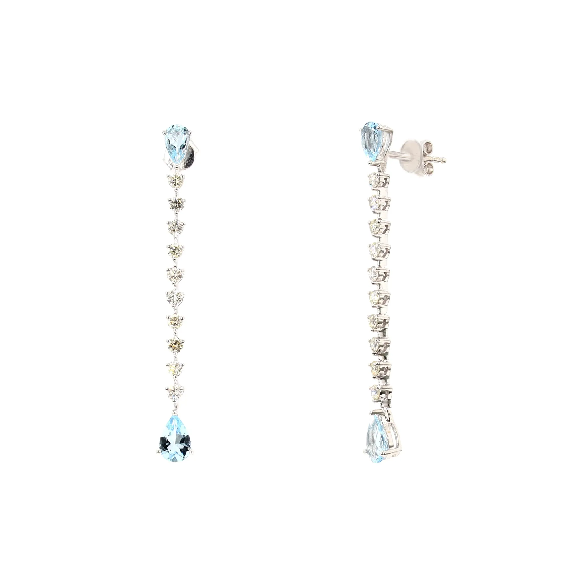 Aquamarine and Diamond Earrings