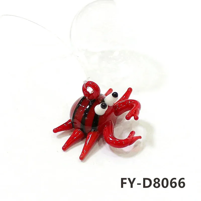 Aquarium Decor Floating Marine Animal Mini Figurine Pendant Cute Glass Ocean Fish Starfish Sea Star Crab Clownfish Ray Ornaments