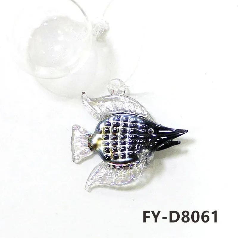 Aquarium Decor Floating Marine Animal Mini Figurine Pendant Cute Glass Ocean Fish Starfish Sea Star Crab Clownfish Ray Ornaments