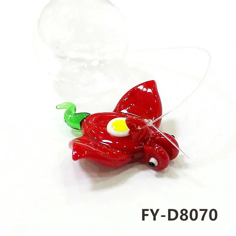 Aquarium Decor Floating Marine Animal Mini Figurine Pendant Cute Glass Ocean Fish Starfish Sea Star Crab Clownfish Ray Ornaments