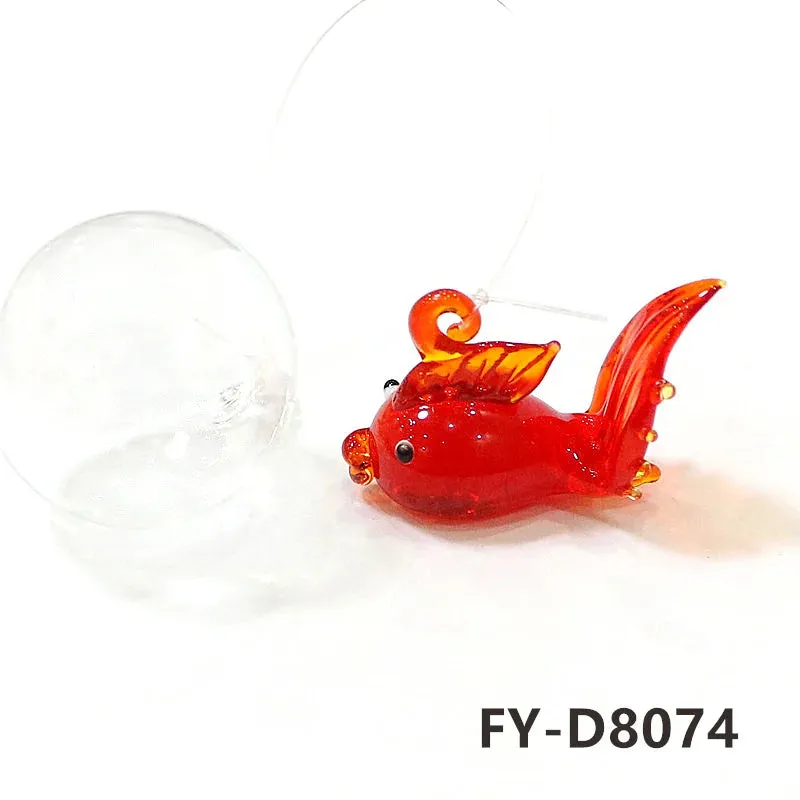 Aquarium Decor Floating Marine Animal Mini Figurine Pendant Cute Glass Ocean Fish Starfish Sea Star Crab Clownfish Ray Ornaments