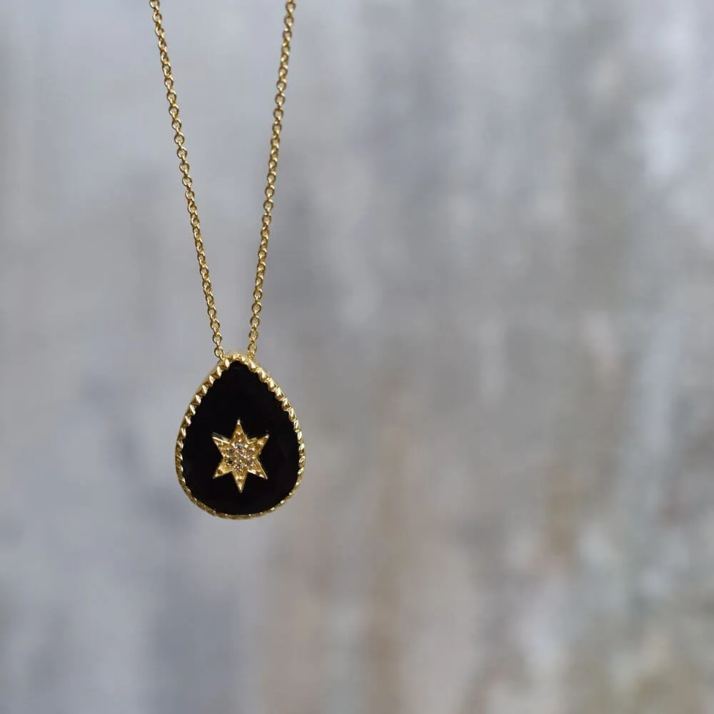 Astral Teardrop Gemstone Pendant Necklace