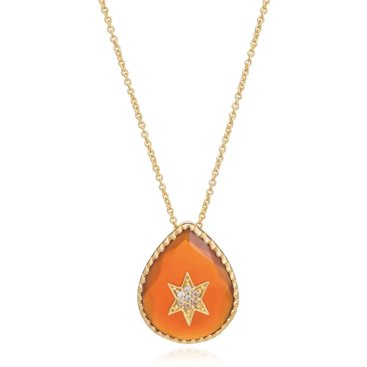 Astral Teardrop Gemstone Pendant Necklace