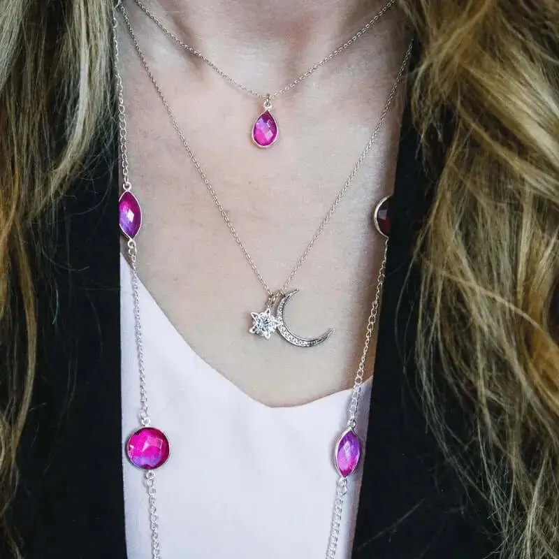 Aurora Crystal Star Earring and Necklace Jewelry Set