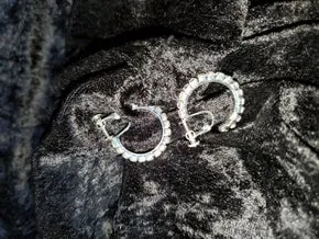 Austrian Crystal Clip Hoop Earrings (Sku8003)