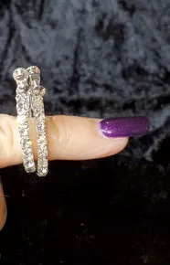 Austrian Crystal Clip Hoop Earrings (Sku8003)